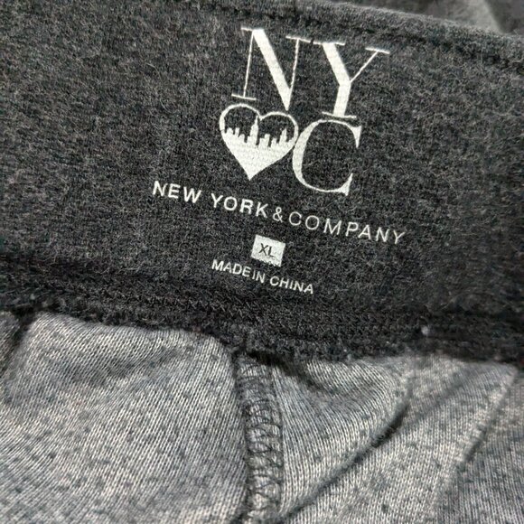 New York & Company Women's Velour Pants Gray, Size XL Petite, Cotton Blend Soft - Picture 8 of 13